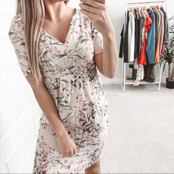 ASOS Maternity Dresses & Skirts - ASOS Maternity Floral Sheath Mini Dress Blush Pink 10